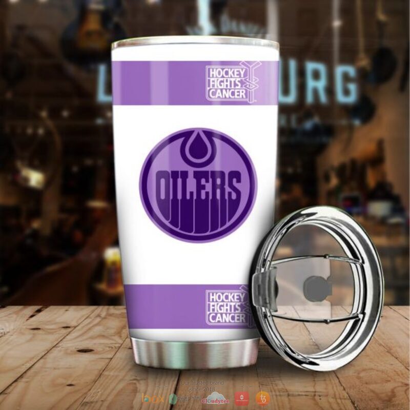 Personalized Edmonton Oilers Fights Cancer Concept Tumbler