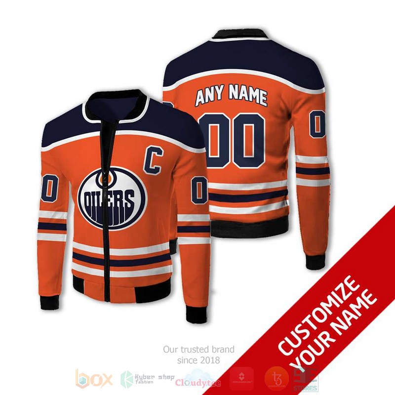 Personalized Edmonton Oilers NHL custom Bomber Jacket