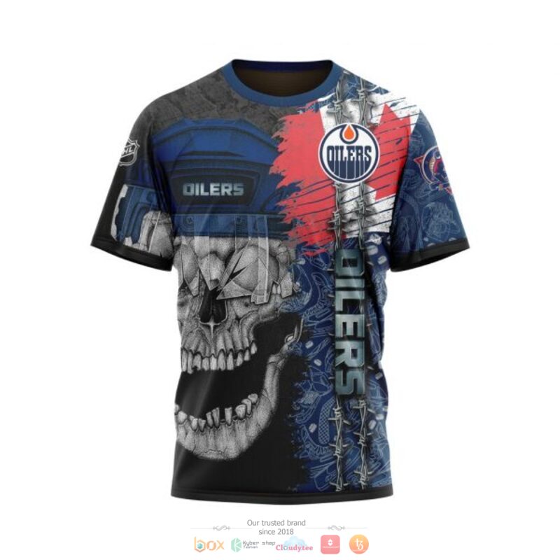Personalized Edmonton Oilers Skull Concept 3d shirt hoodie 1 2 3 4 5