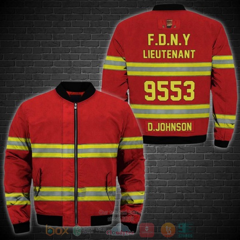 Personalized Firefighter Red custom 3d Bomber Jacket