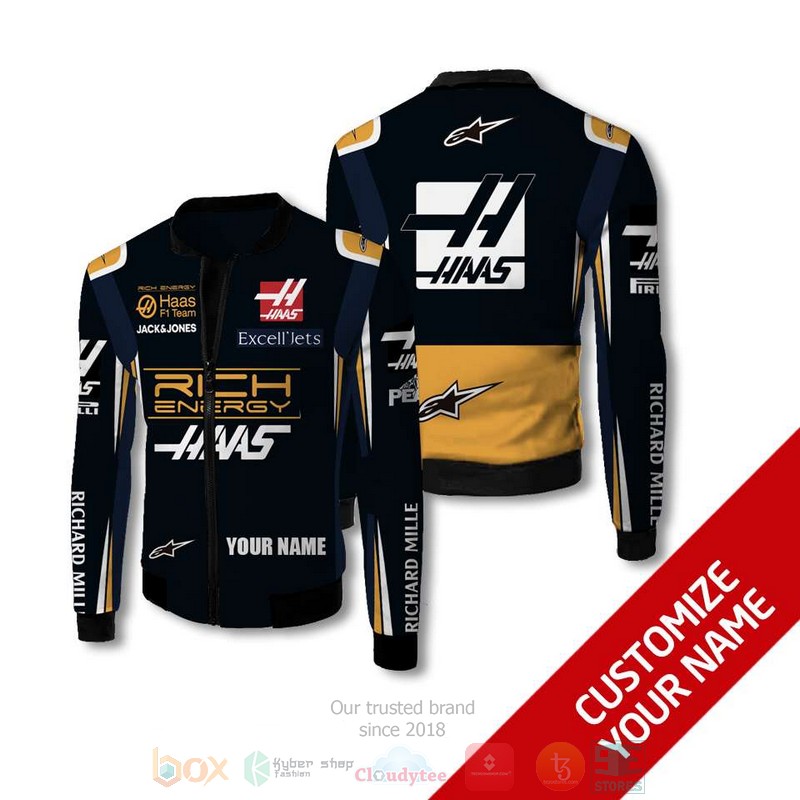 Personalized Haas F1 Rich Energy custom 3D Bomber Jacket 5 Personalized Haas F1 Rich Energy custom Bomber Jacket