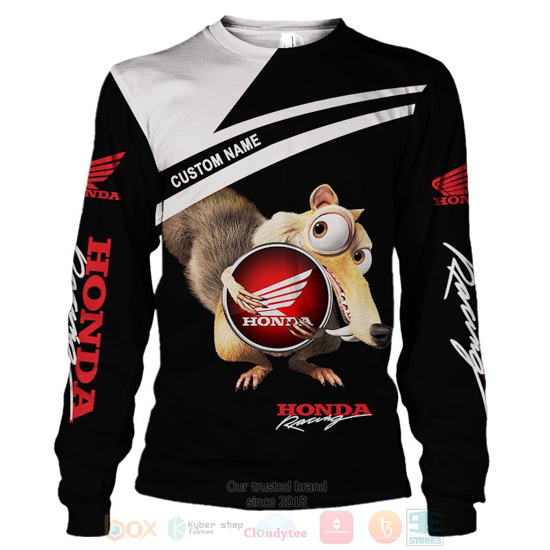 Personalized Honda Racing Scrat Ice Age custom 3D shirt hoodie 1 2 3