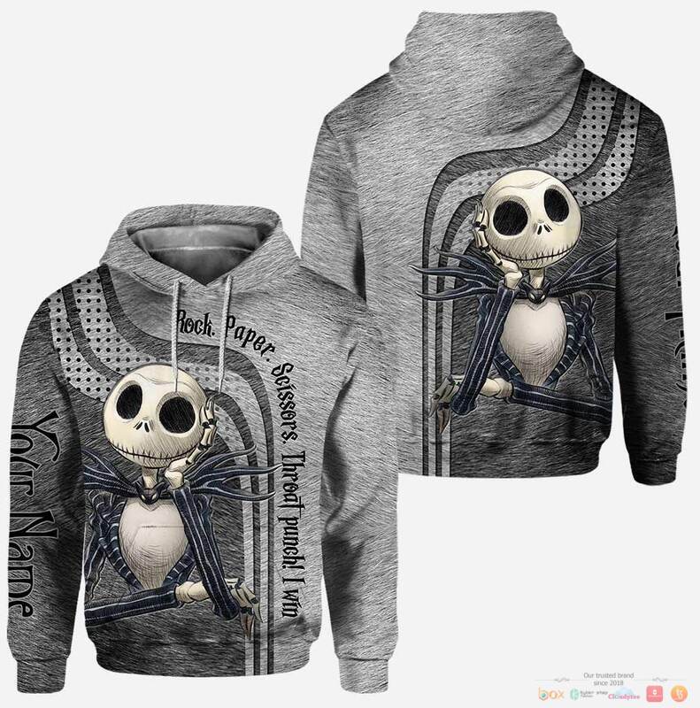 Personalized Jack Skellington Rock Paper Scissors 3d hoodie, leggings 2 Personalized Jack Skellington Rock Paper Scissors custom 3d hoodie leggings 1