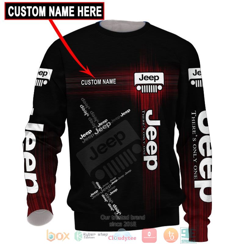 Personalized Jeep Red 3d shirt, hoodie 4 Personalized Jeep Red 3d shirt hoodie 1 2 3