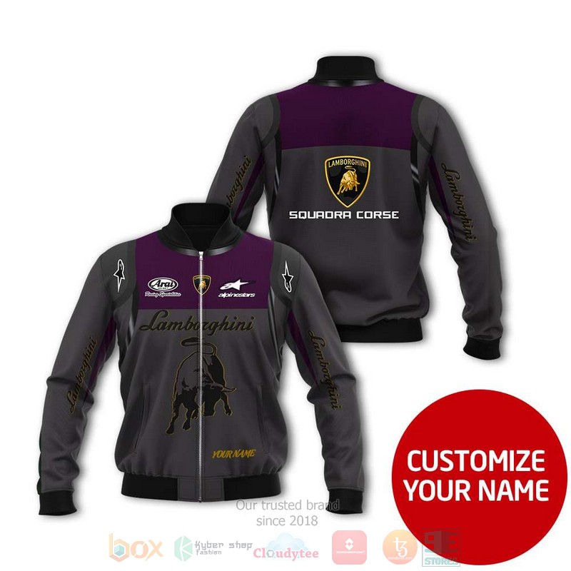 Personalized Lamborghini Arai Helmet Racing Specialities custom Bomber Jacket