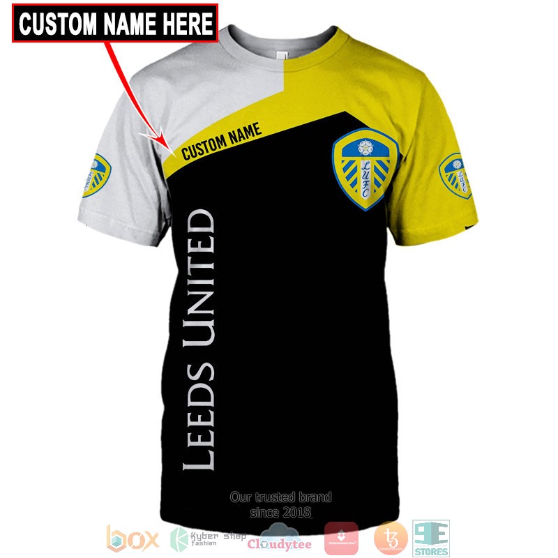 Personalized Leeds United Yellow 3d shirt hoodie 1 2 3 4 5 6 7 8 9