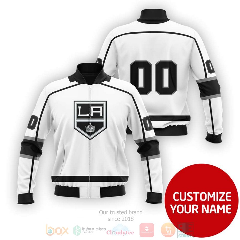 Personalized Los Angeles Kings NHL white black custom Bomber Jacket
