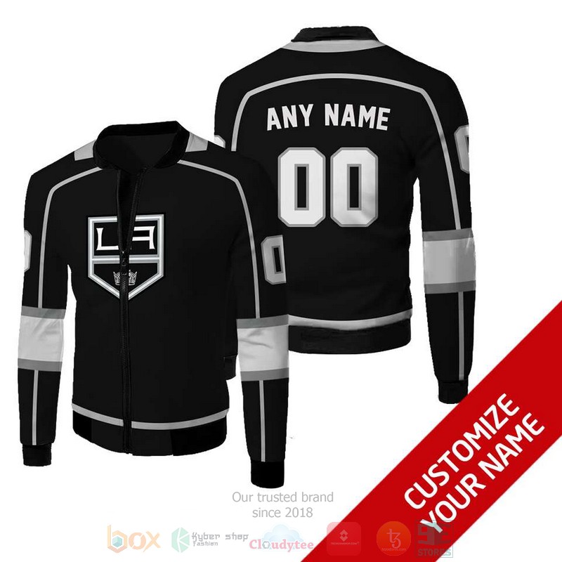 Personalized Los Angeles Kings black NHL custom Bomber Jacket