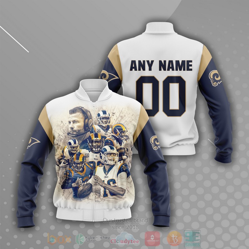 Personalized Los Angeles Rams player custom 3D Bomber Jacket 1 Personalized Los Angeles Rams player custom Bomber Jacket