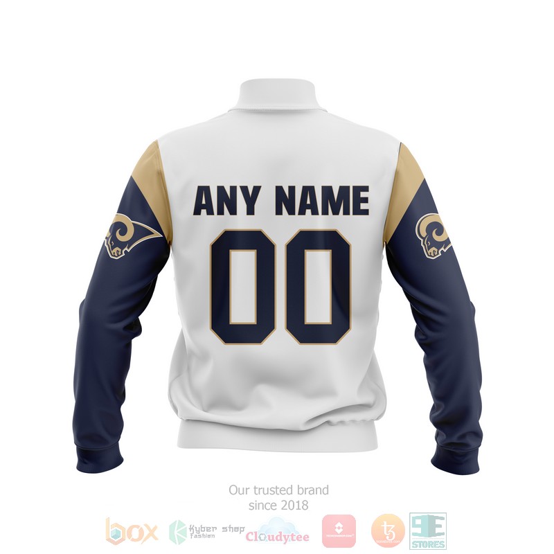 Personalized Los Angeles Rams player custom 3D Bomber Jacket 2 Personalized Los Angeles Rams player custom Bomber Jacket 1