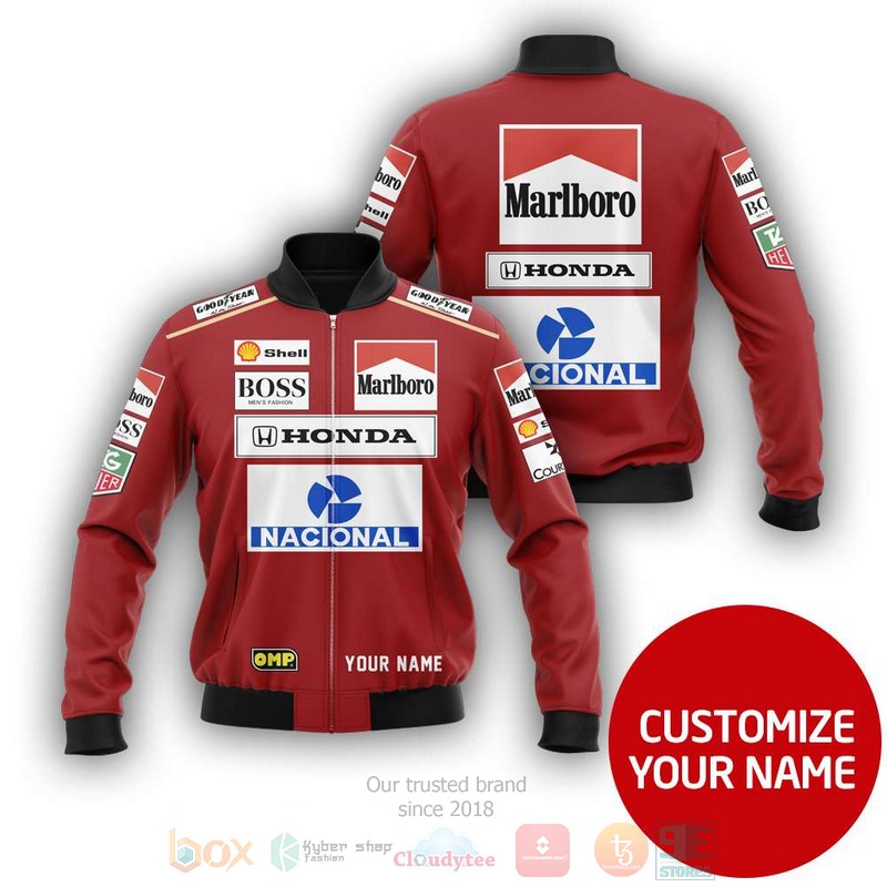 Personalized Marlboro Honda Nacional custom Bomber Jacket