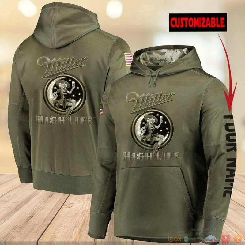 Personalized Miller High Life Army custom 3d hoodie