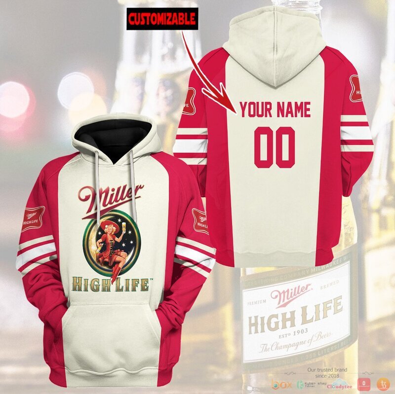 Personalized Miller High Life custom 3d hoodie