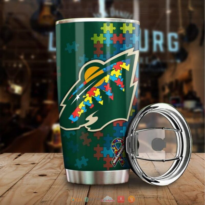 Personalized Minnesota Wild Autism Awareness Tumbler 1 Personalized Minnesota Wild Autism Awareness Tumbler