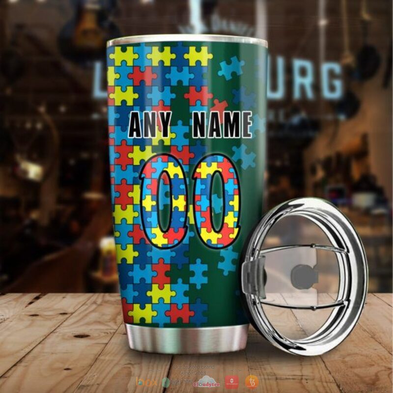 Personalized Minnesota Wild Autism Awareness Tumbler 2 Personalized Minnesota Wild Autism Awareness Tumbler 1