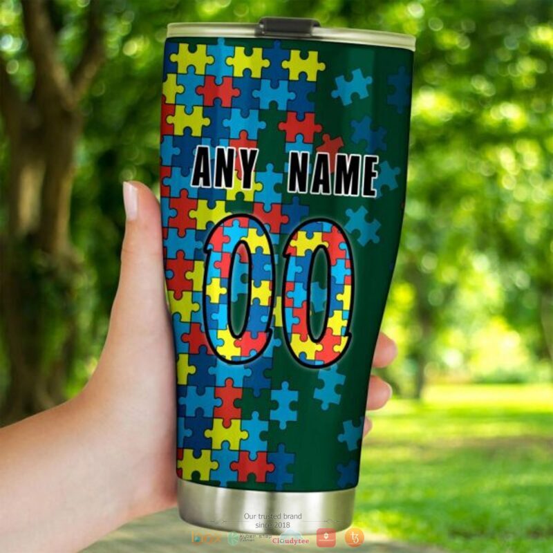 Personalized Minnesota Wild Autism Awareness Tumbler 4 Personalized Minnesota Wild Autism Awareness Tumbler 1 2 3