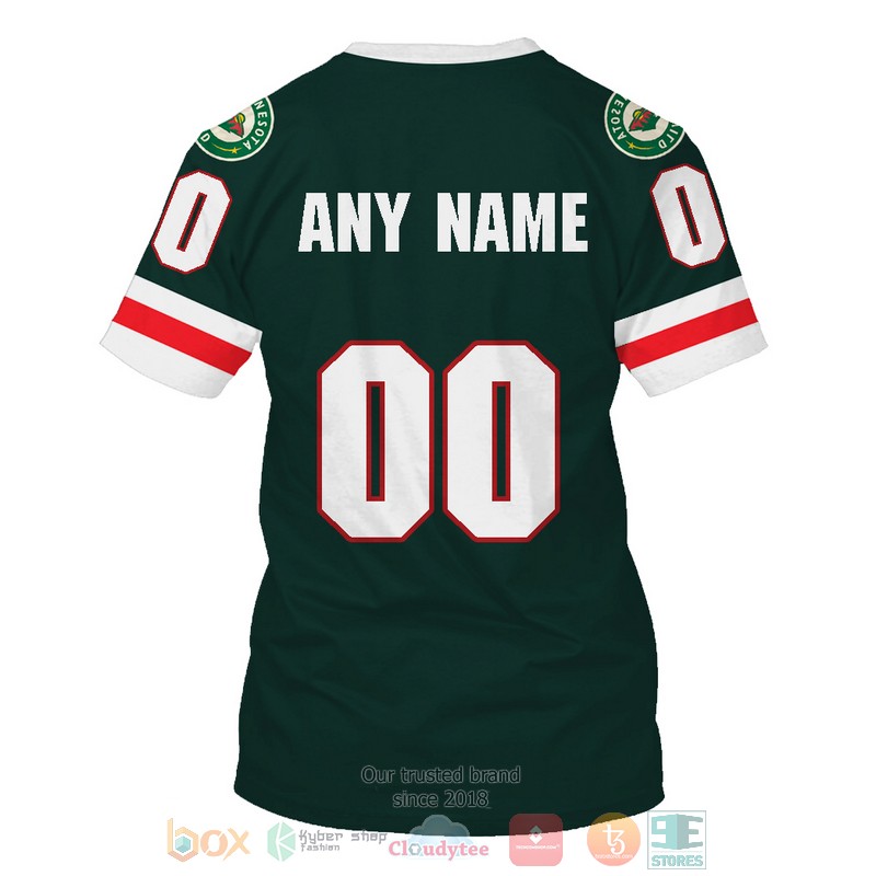 Personalized Minnesota Wild NHL custom dark green 3D shirt hoodie 1 2 3 4 5 6 7
