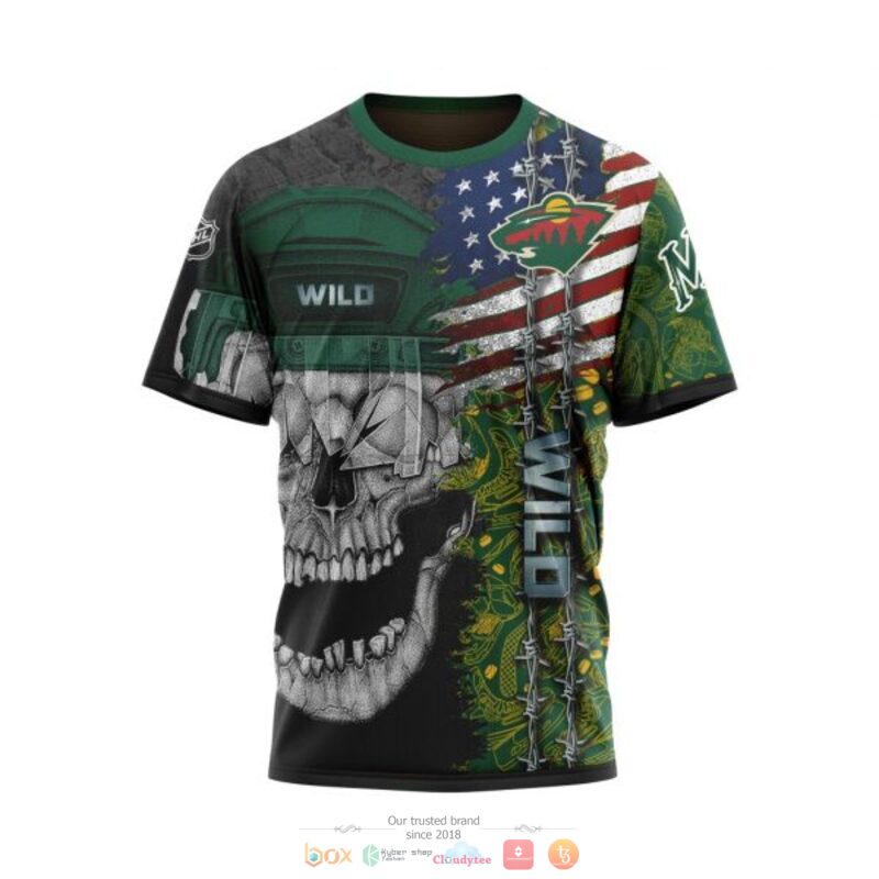 Personalized Minnesota Wild Skull Concept 3d shirt hoodie 1 2 3 4 5