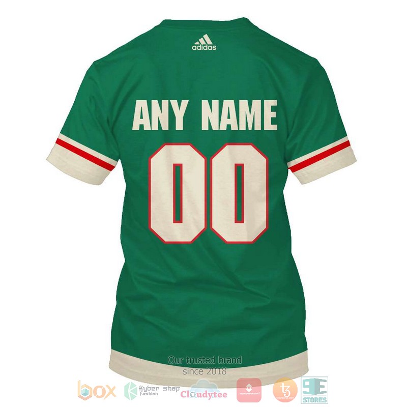 Personalized Minnesota Wild logo NHL green custom 3D shirt hoodie 1 2 3 4 5 6