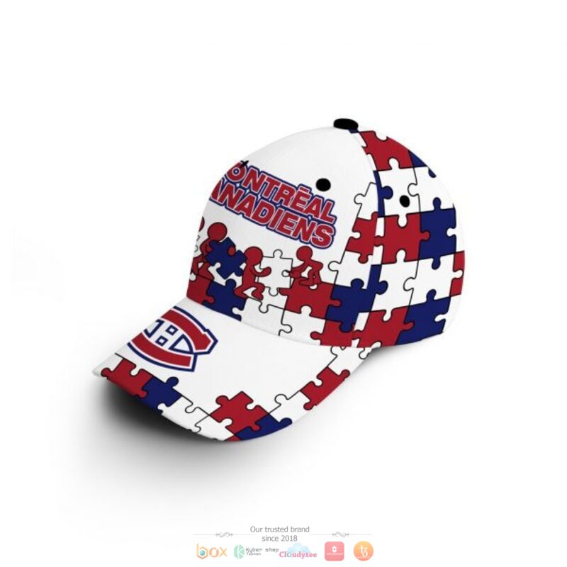 Personalized Montreal Canadiens Autism Awareness Cap 3 Personalized Montreal Canadiens Autism Awareness Cap 1 2
