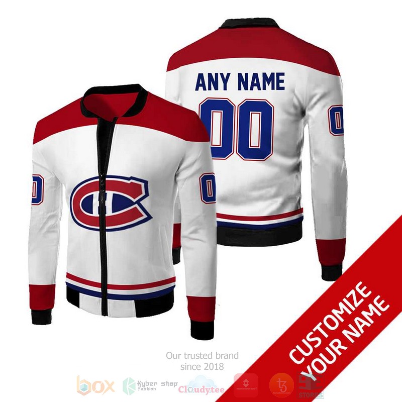 Personalized Montreal Canadiens NHL custom 3D Bomber Jacket 2 Personalized Montreal Canadiens NHL custom Bomber Jacket 1