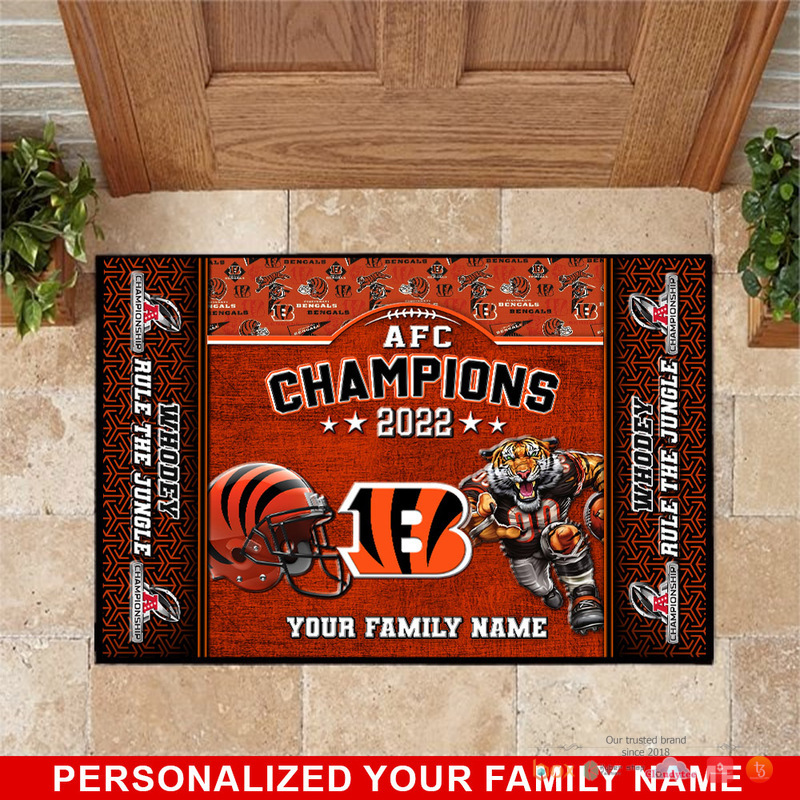 Personalized NFL Cincinnati Bengals AFC Champions 2022 Doormat 4 Personalized NFL Cincinnati Bengals AFC Champions 2022 Doormat 1 2 3