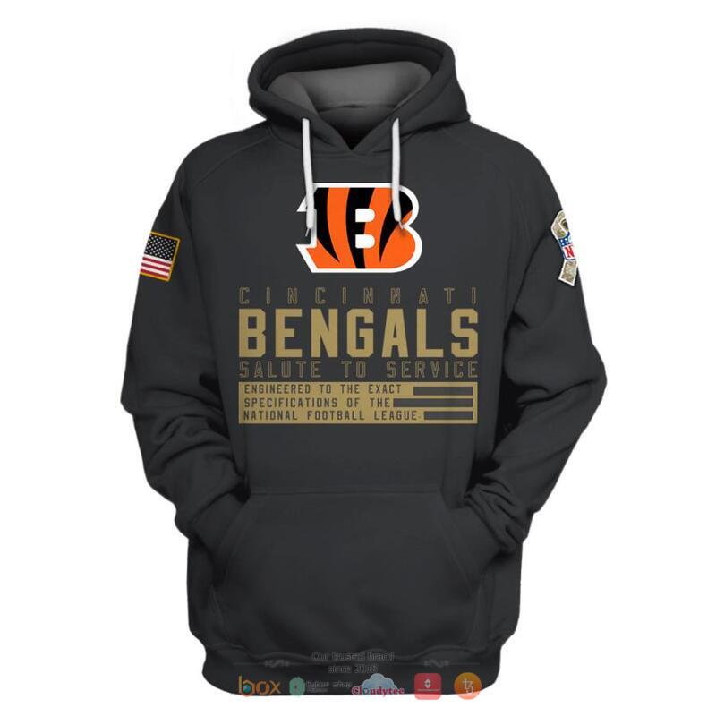 Personalized NFL Cincinnati Bengals Black salute to service 3d shirt, hoodie 3 Personalized NFL Cincinnati Bengals Black salute to service 3d shirt hoodie 1 2