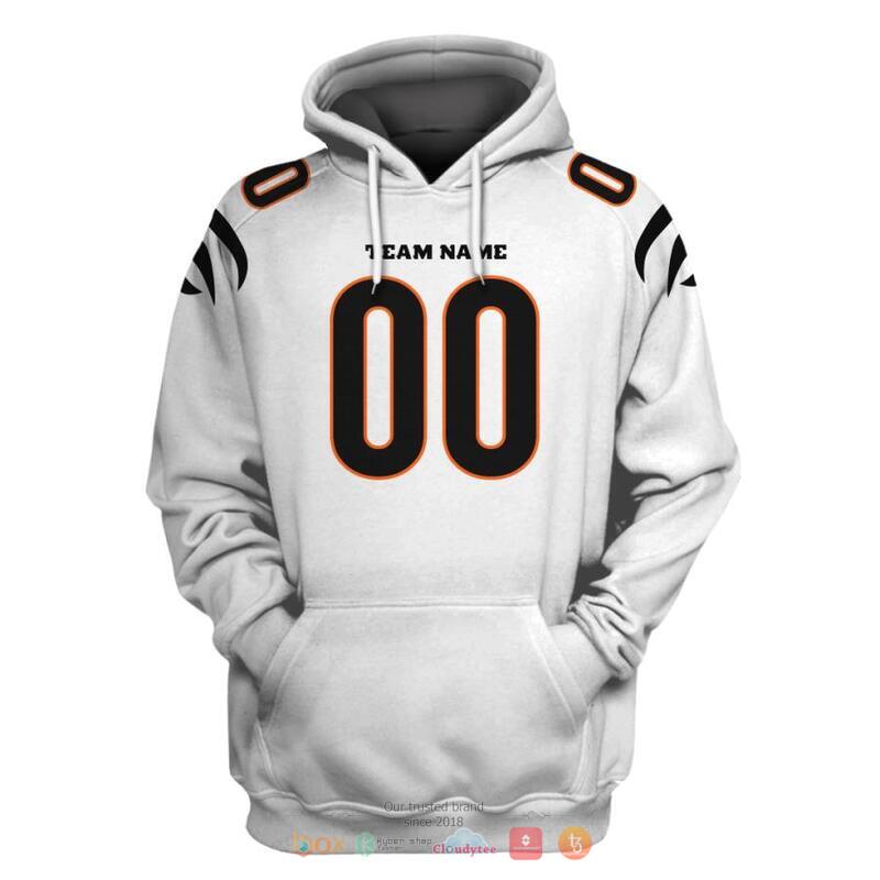 Personalized NFL Cincinnati Bengals White color 3d shirt, hoodie 3 Personalized NFL Cincinnati Bengals White color 3d shirt hoodie 1 2