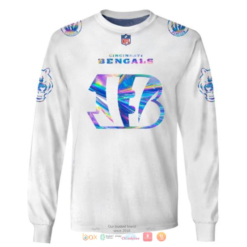 Personalized NFL Cincinnati Bengals White hologram 3d shirt, hoodie 5 Personalized NFL Cincinnati Bengals White hologram 3d shirt hoodie 1 2 3 4