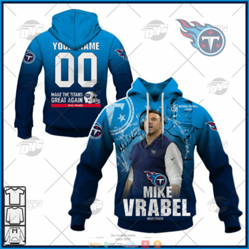 Personalized NFL Head Coach Mike Vrabel Tennessee Titans 3d shirt hoodie