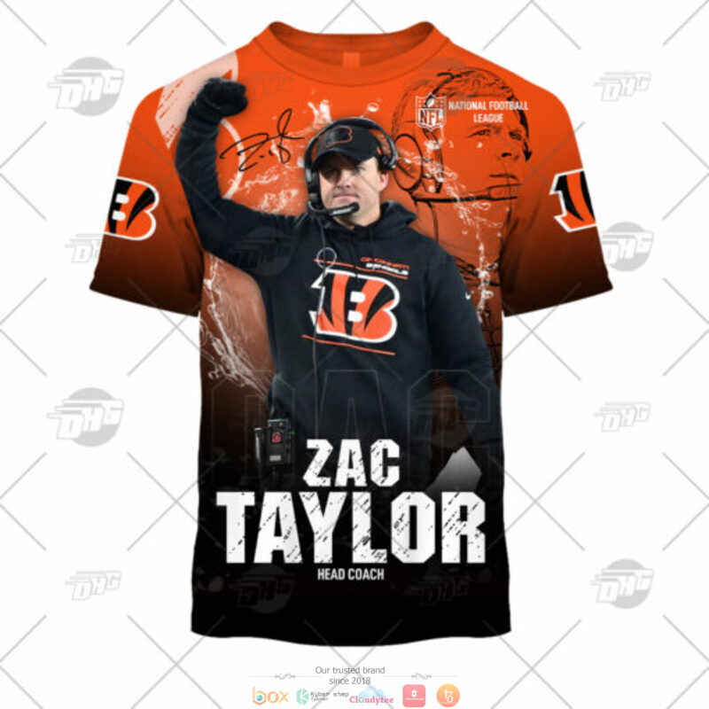 Personalized NFL Head Coach Zac Taylor Cincinnati Bengals 3d shirt hoodie 1 2