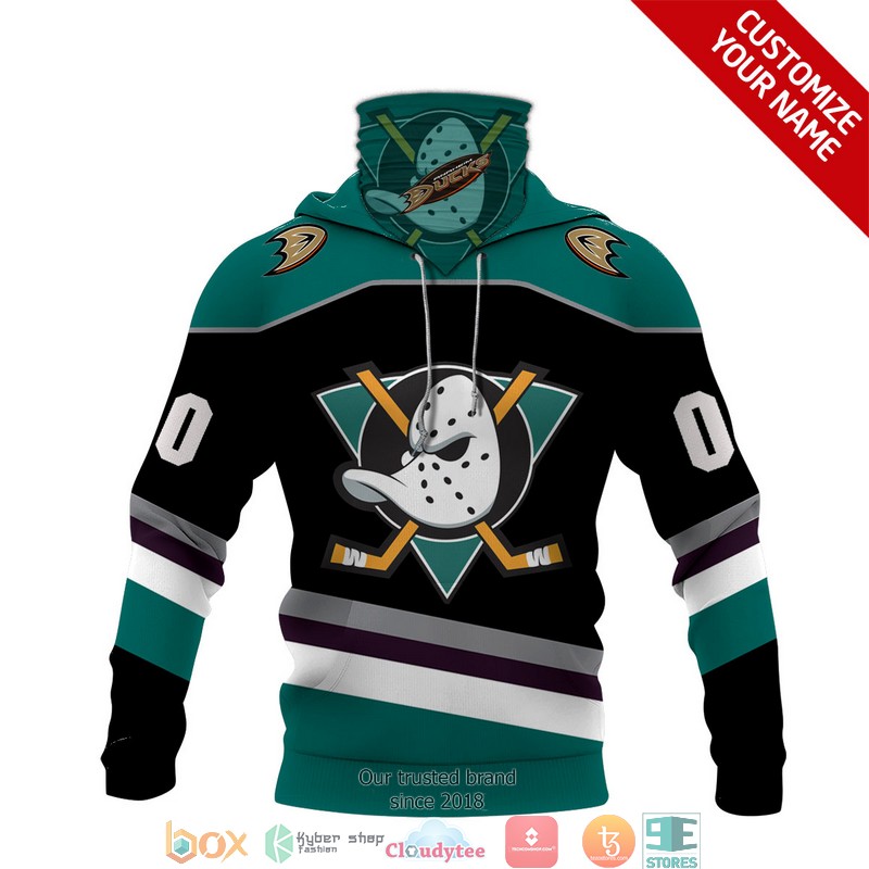 Personalized NHL Anaheim Ducks Green 3d hoodie mask 1