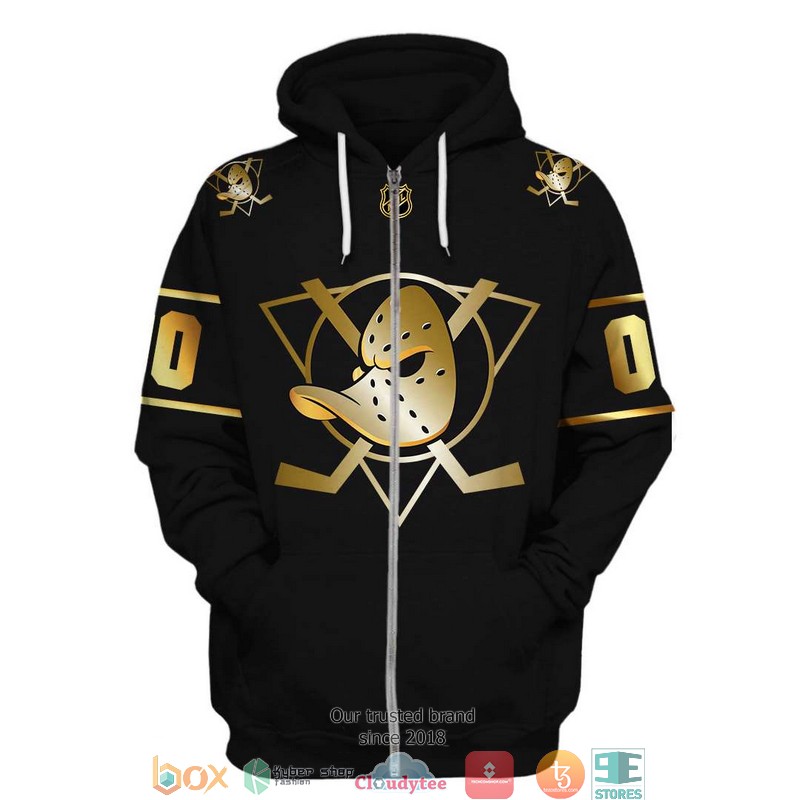 Personalized NHL Anaheim Ducks black gold 3D Full Printing shirt, hoodie 2 Personalized NHL Anaheim Ducks black gold 3D Full Printing shirt hoodie 1