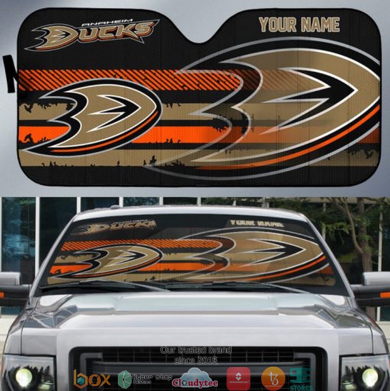 Personalized NHL Anaheim Ducks brown car sunshade