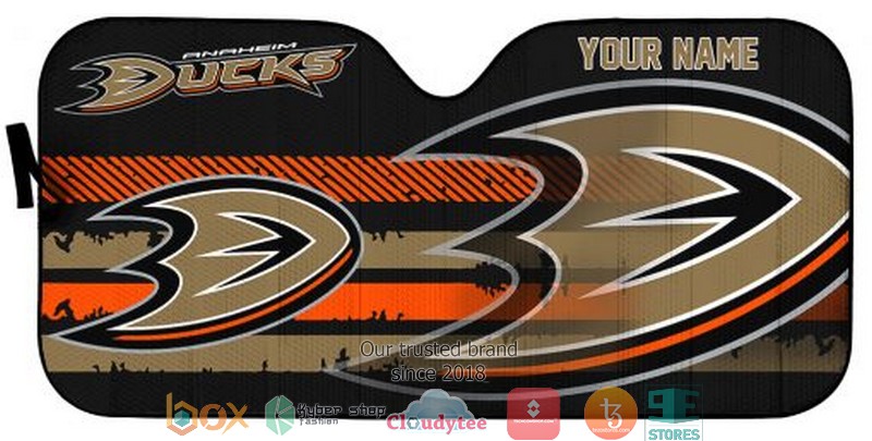 Personalized NHL Anaheim Ducks brown car sunshade 1