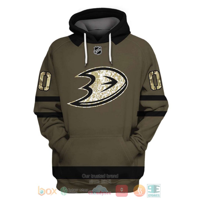 NHL Anaheim Ducks custom Personalized green camo 3D hoodie, shirt 3 Personalized NHL Anaheim Ducks custom green camo 3D shirt hoodie 1 2