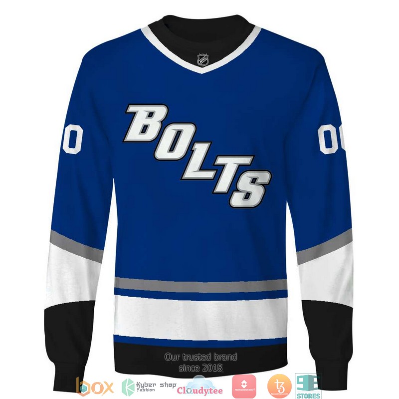 Personalized NHL Bolts Blue 3D Full Printing shirt hoodie 1 2 3 4