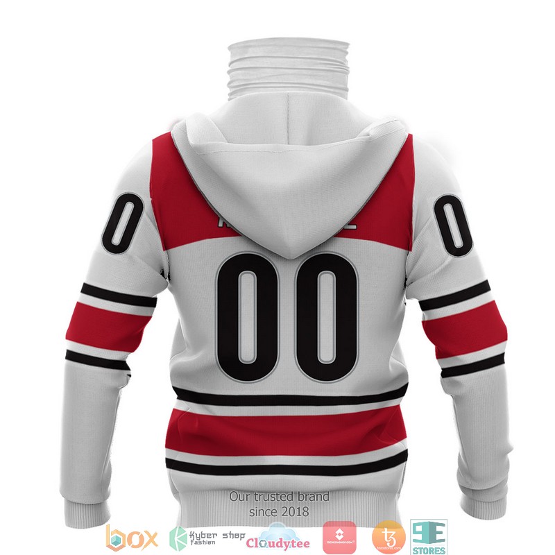 Personalized NHL Carolina Hurricanes Red White 3d hoodie mask 3 Personalized NHL Carolina Hurricanes Red White 3d hoodie mask 1 2
