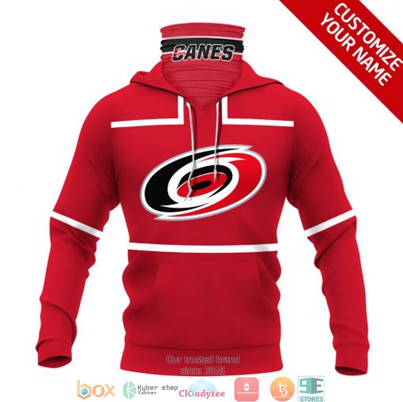 Personalized NHL Carolina Hurricanes Red white line 3d hoodie mask