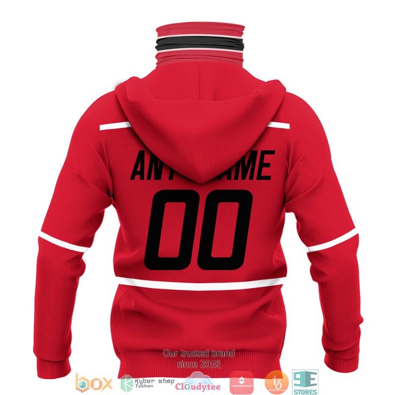 Personalized NHL Carolina Hurricanes Red white line 3d hoodie mask 1