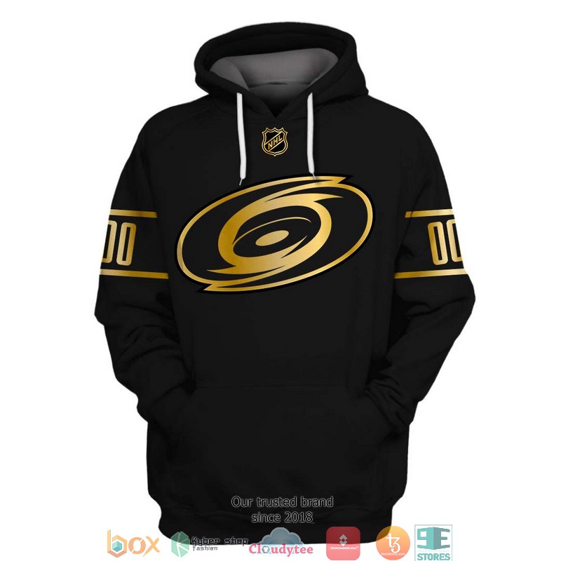 Personalized NHL Carolina Hurricanes black gold 3D Full Printing shirt, hoodie 2 Personalized NHL Carolina Hurricanes black gold 3D Full Printing shirt hoodie 1