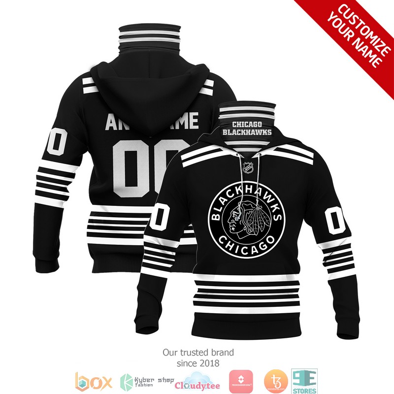 Personalized NHL Chicago Blackhawks Black 3d hoodie mask
