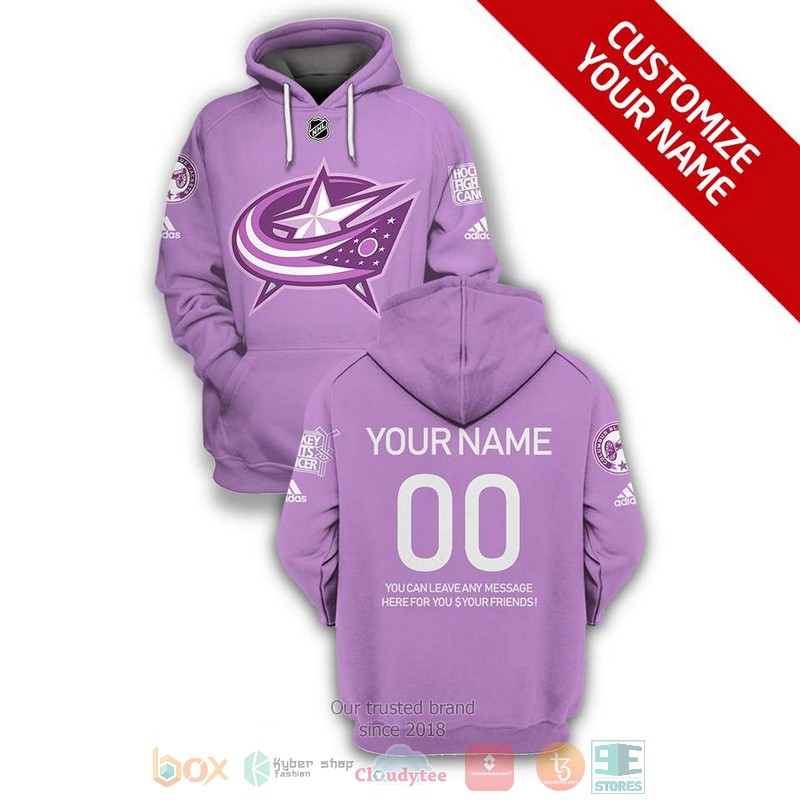 NHL Columbus Blue Jackets Hockey Fights Cancer custom Personalized 3D hoodie, shirt 5 Personalized NHL Columbus Blue Jackets Hockey Fights Cancer custom 3D shirt hoodie