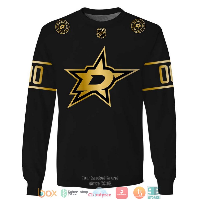 Personalized NHL Dallas Stars Blakc gold 3D Full Printing shirt hoodie 1 2 3 4