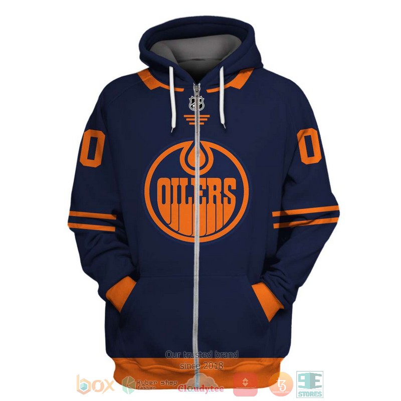 NHL Edmonton Oilers blue orange custom Personalized 3D hoodie, shirt 2 Personalized NHL Edmonton Oilers blue orange custom 3D shirt hoodie 1