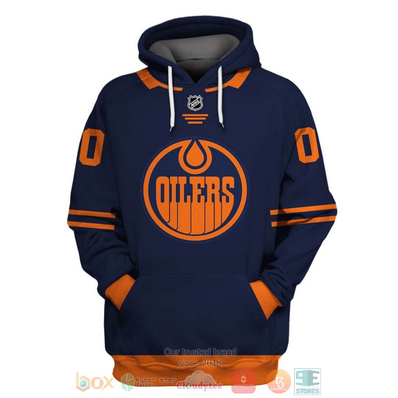 NHL Edmonton Oilers blue orange custom Personalized 3D hoodie, shirt 3 Personalized NHL Edmonton Oilers blue orange custom 3D shirt hoodie 1 2