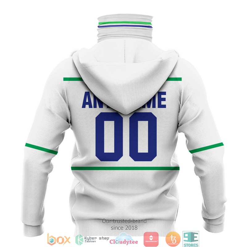 Personalized NHL Hartford Whalers White Green line 3d hoodie mask 1 2