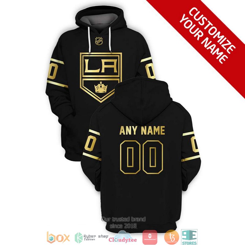 Personalized NHL Los Angeles Kings Black gold 3D Full Printing shirt hoodie