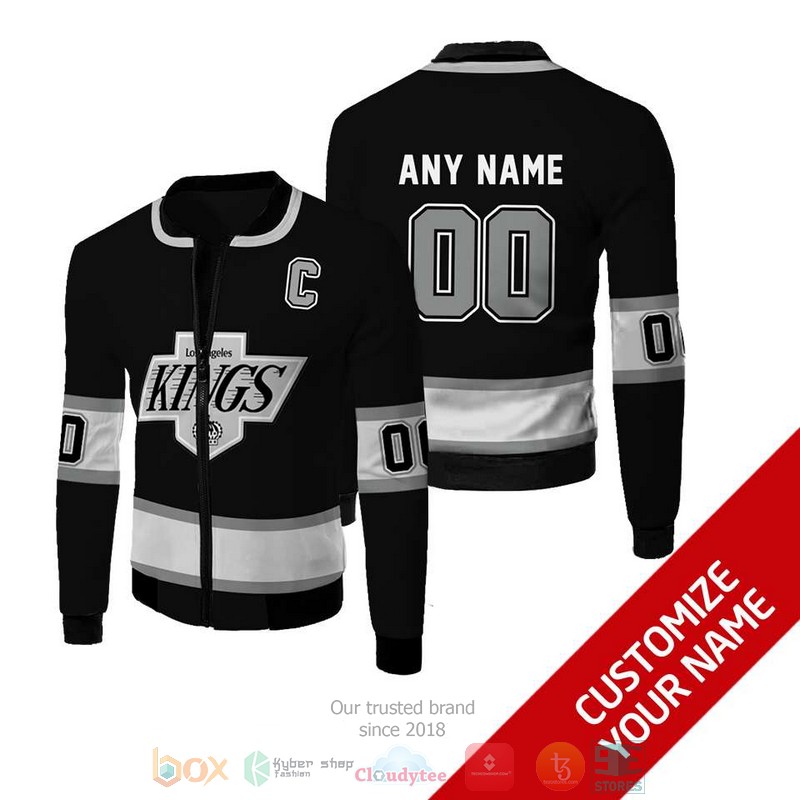 Personalized NHL Los Angeles Kings black custom bomber jacket