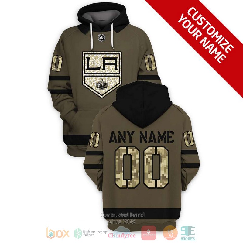 NHL Los Angeles Kings custom Personalized green camo 3D hoodie, shirt 7 Personalized NHL Los Angeles Kings custom green camo 3D shirt hoodie